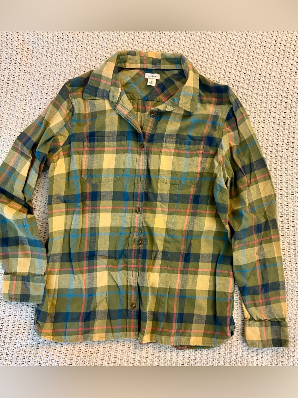 L.L. Bean Women’s Green Plaid Button-Up Shirt